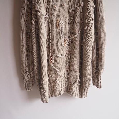 vintage popcorn oversized design sweater