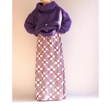 70s ”Nelly de Grab" metallic plaid maxi skirt