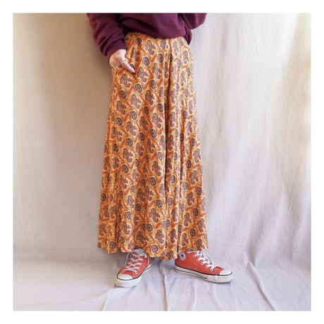 Liz claiborne rayon paisley flare maxi skirt