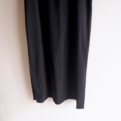 Black faux suede sleeveless maxi dress