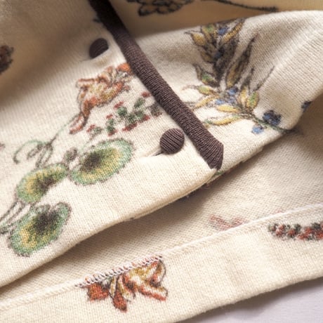 vintage floral piping cardigan