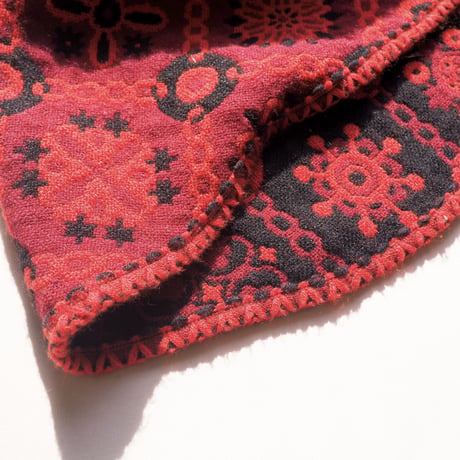 vintage reversible geometric pattern poncho