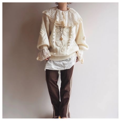 vintage floral popcorn sweater