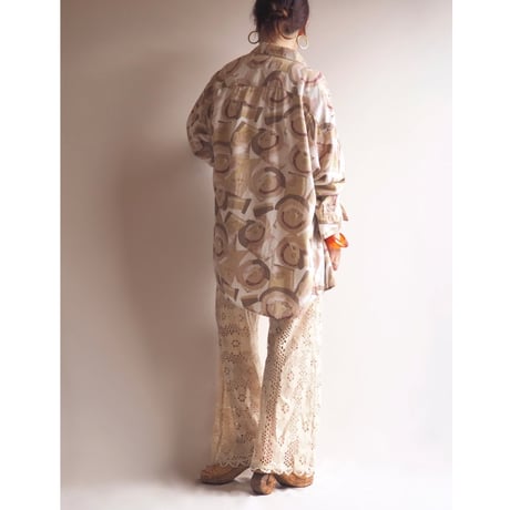 vintage abstract print blouse