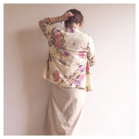 70s "Teddi of California" floral piping cardigan