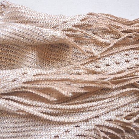"Nuit" metallic crochet fringe sleeveless maxi dress