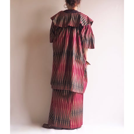 "The African Village" big collar tunic dress & skirt (BD×BK)