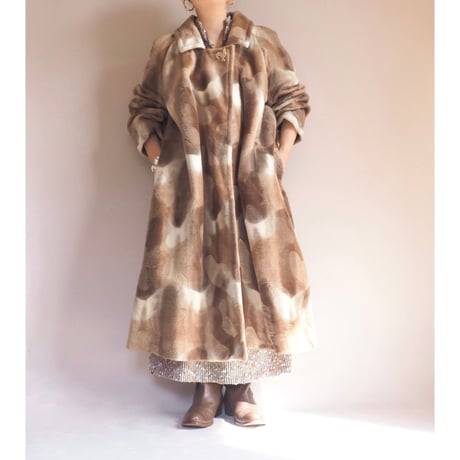 70s〜 abstract faux fur coat