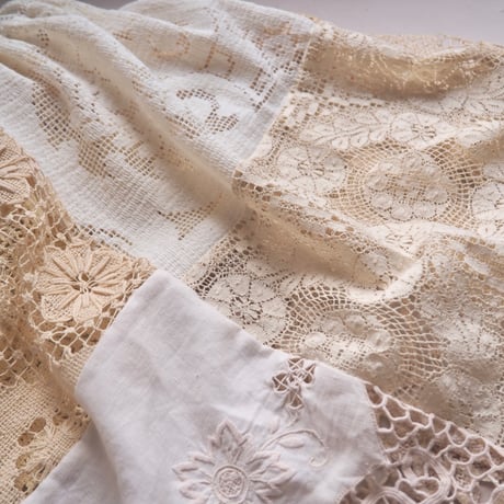 original remake lace patchwork maxi skirt 【C】