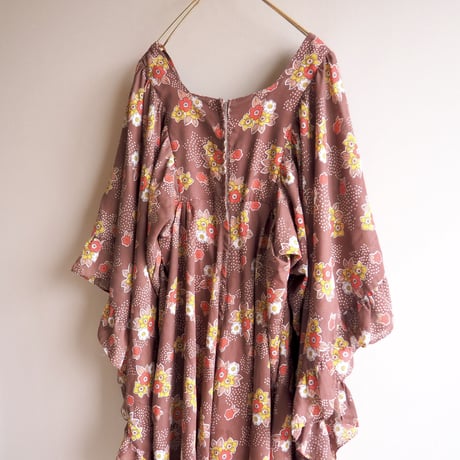 70s floral butterfly sleeve maxi dress