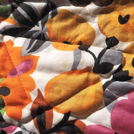 70s floral quilted maxi skirt