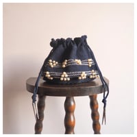 50〜60s pearl beads drawstring woven bag
