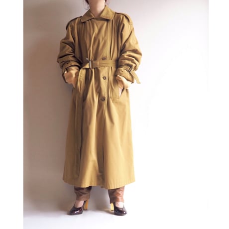 80s quilted sleeve design trench coat