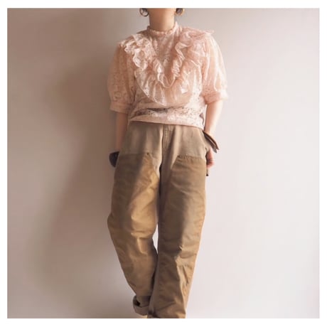 80s〜 ruffle lace blouse