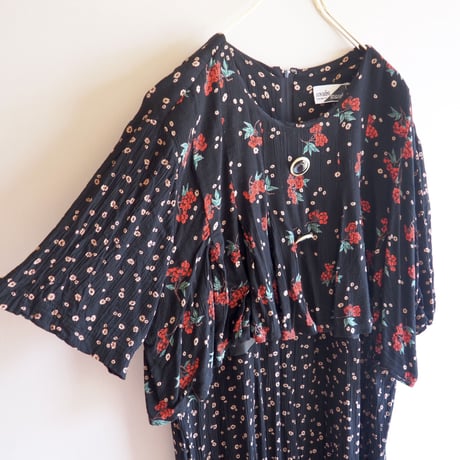 vintage floral s/s maxi dress