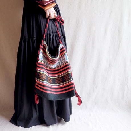 90s Greece fringe rug bag
