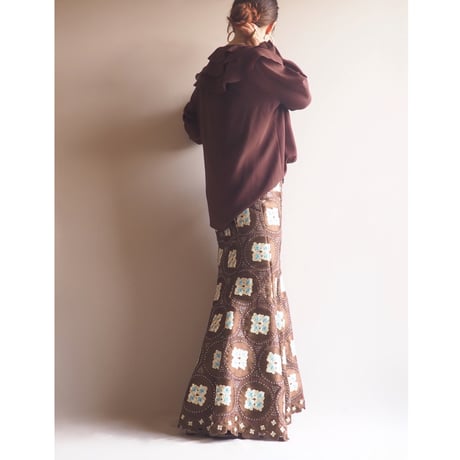 vintage floral embroidered maxi skirt