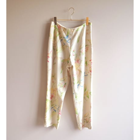 ”Talbot" floral silk × cotton pants