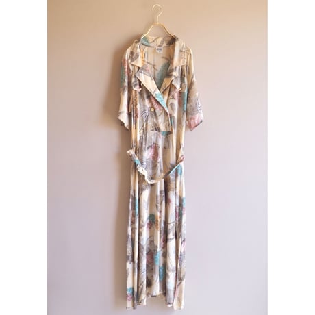 vintage floral semi sheer shirts maxi dress