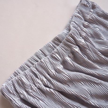 made in USA silver micro pleated maxi skirt