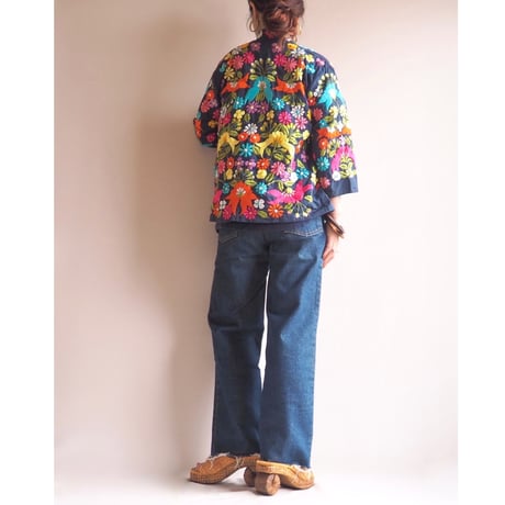 70s〜 floral embroidered jacket
