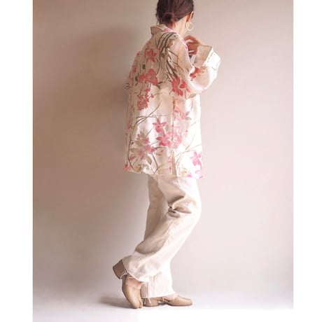 "elementz" oversized sheer floral blouse