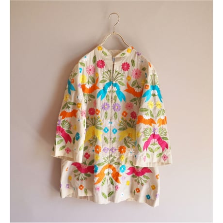 70s floral embroidered jacket