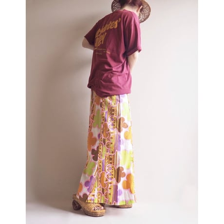 70s floral maxi skirt