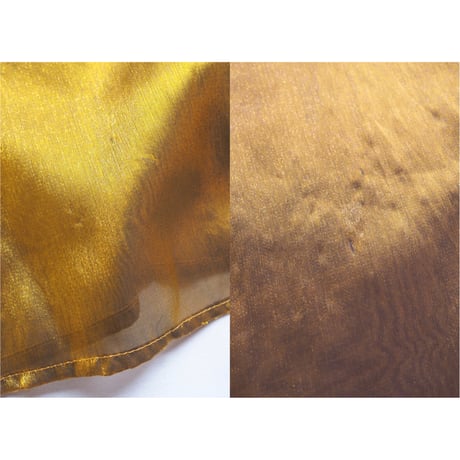 80〜90s "Erica Brooke" gold oversized sheer blouse