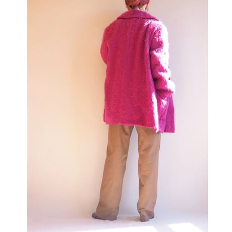 vintage wool mohair magenta coat