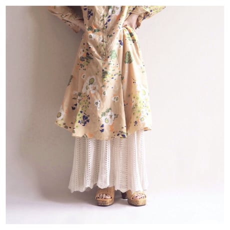 70s floral midi shirt dress