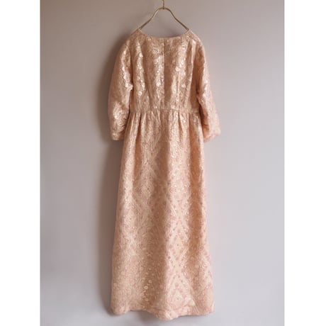 60〜70s metallic brocade maxi dress
