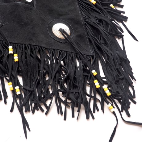 vintage suede leather fringe collar