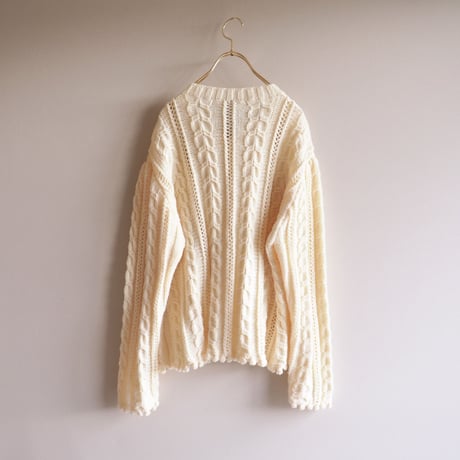 vintage popcorn design knit cardigan
