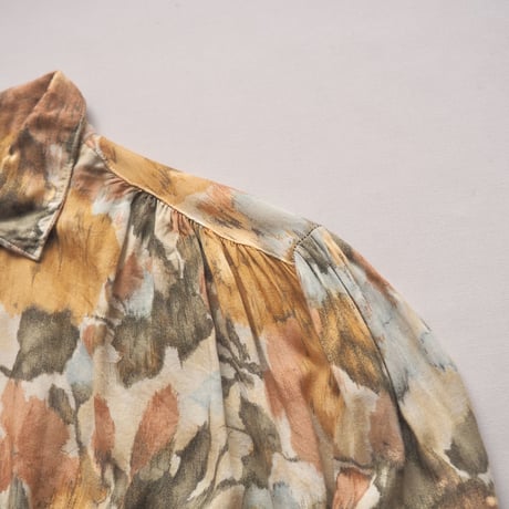 vintage floral gather blouse