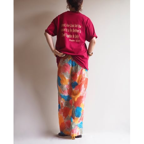 vintage abstract print easy pants