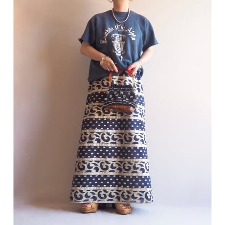 70s "Nelly De Grab" sheer metallic maxi skirt