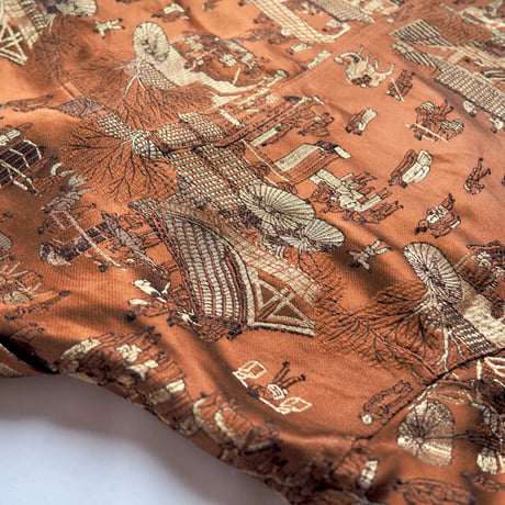 "chico's" copper brocade asian jacket