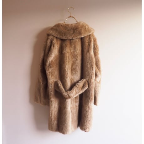 60s real fur back strap jacket