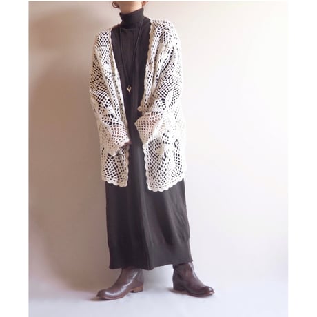 90s acrylic crochet cardigan