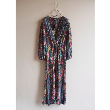 80s "Diane Freis × Neiman Marcus"  dot floral special maxi dress