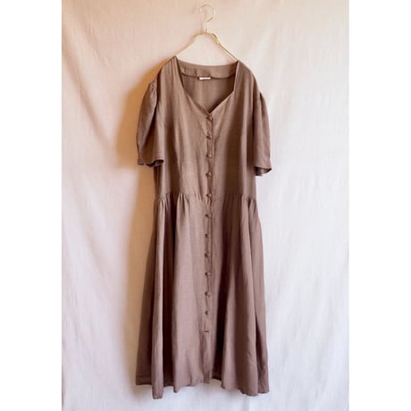 euro vintage brown oversized maxi dress