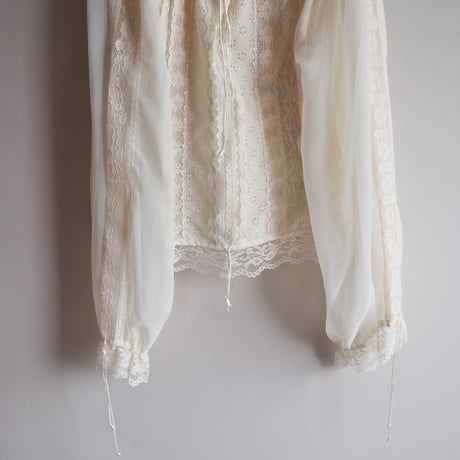 "Philamena" sheer lace blouse