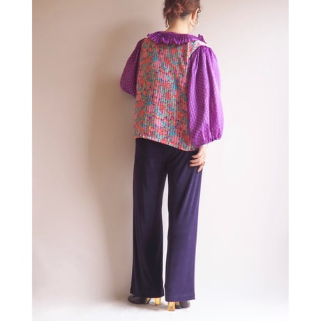 80s "Diane Freis" floral ruffle blouse (PU)