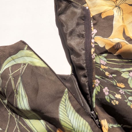 70s floral sheer L/S maxi dress