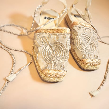vintage stuart weitzman sheer circle espadrilles