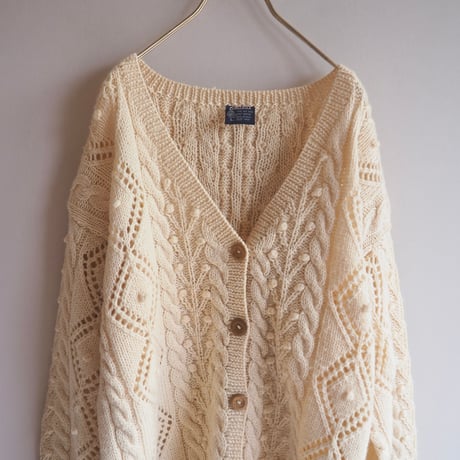 "LINTEX" popcorn oversized cardigan