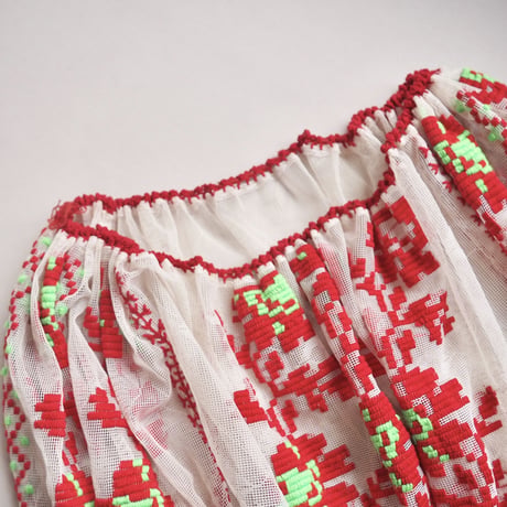 50〜60s romanian sheer embroidered blouse
