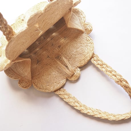 vintage raffia circle  bag