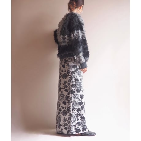 70s "Paula Brooks" floral knit maxi skirt